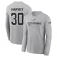 Men's Ahmari Harvey Miami Dolphins ＃30 Gray 2024 Salute to Service Long Sleeve T-Shirt