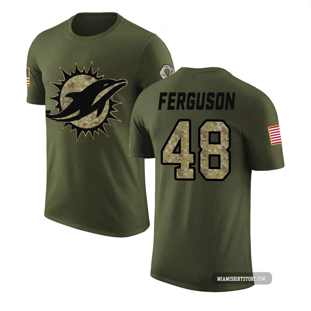 Men's Blake Ferguson Miami Dolphins ＃48 Legend Olive Salute to Service T-Shirt