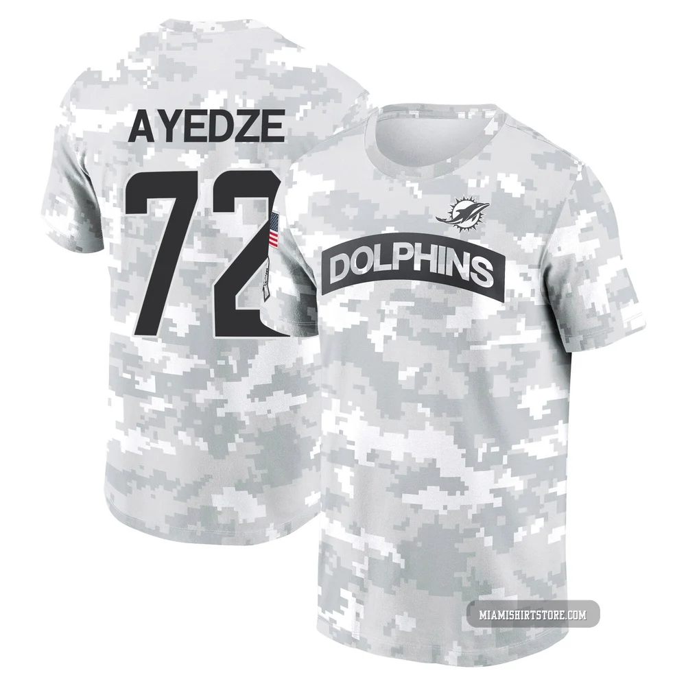 Men's Gottlieb Ayedze Miami Dolphins ＃72 Arctic Camo 2024 Salute to Service Performance T-Shirt