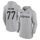 Men's Isaiah Wynn Miami Dolphins ＃77 Gray 2024 Salute to Service Lightweight Performance Long Sleeve Hooded T-Shirt