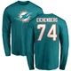 Men's Liam Eichenberg Miami Dolphins ＃74 Aqua Pro Line Name & Number Logo Long Sleeve T-Shirt -