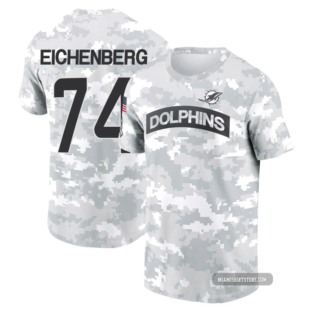 Men's Liam Eichenberg Miami Dolphins ＃74 Arctic Camo 2024 Salute to Service Performance T-Shirt