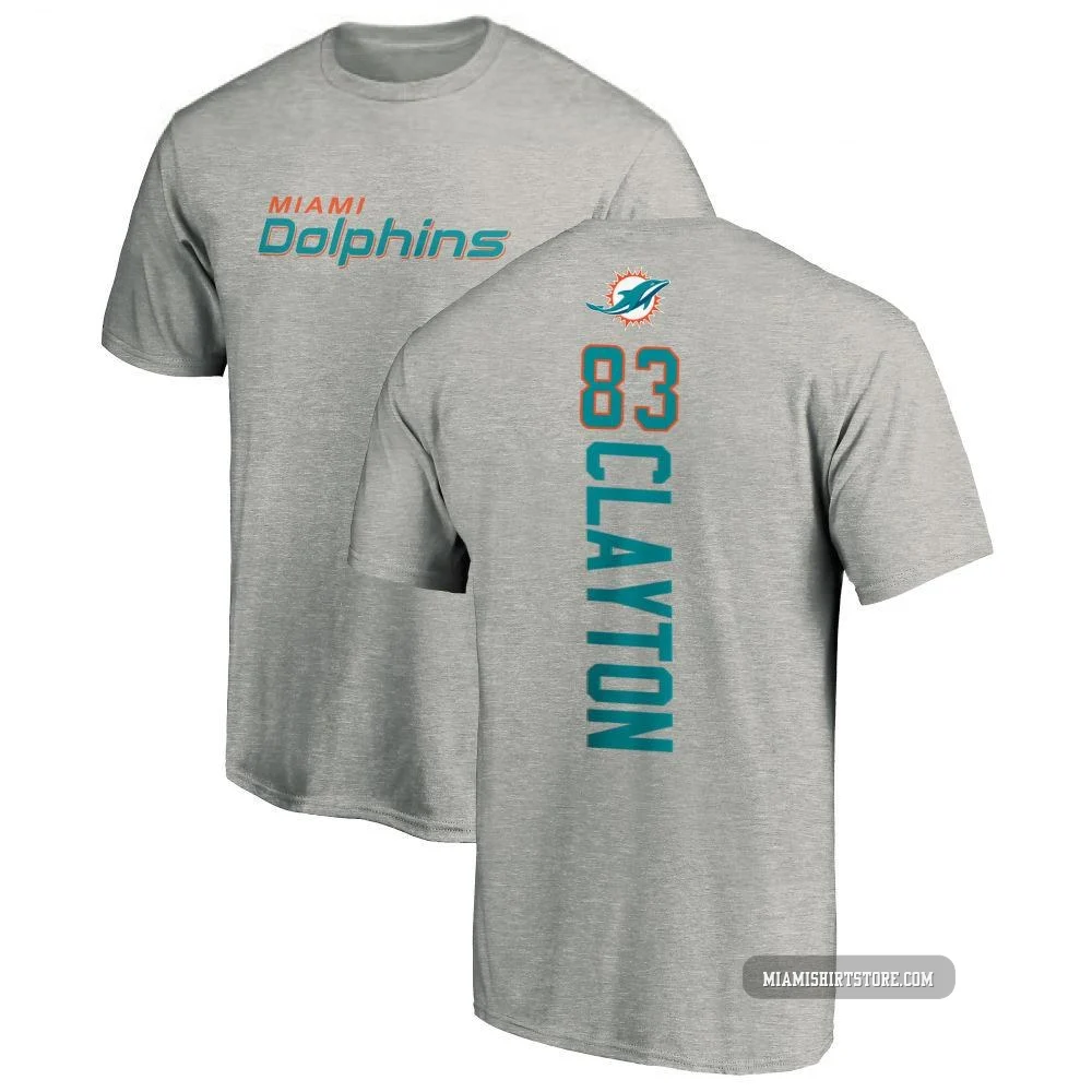 Men's Mark Clayton Miami Dolphins ＃83 Pro Line Backer T-Shirt - Ash
