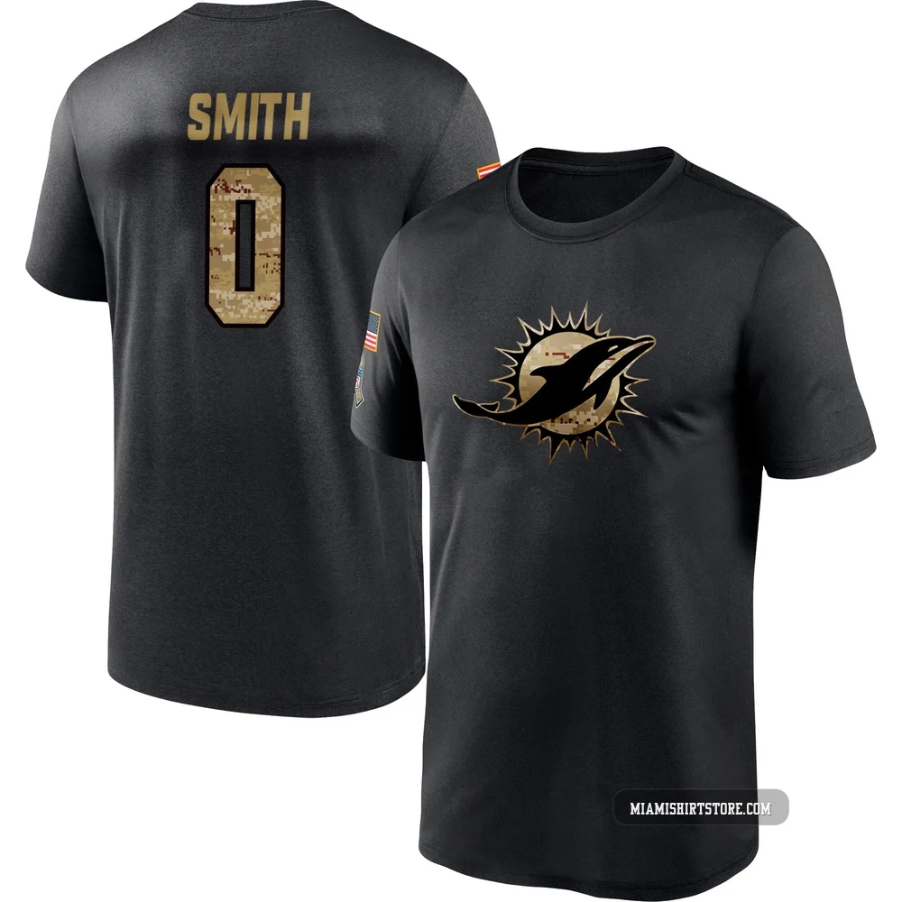 Men's Mazi Smith Miami Dolphins ＃0 Black 2020 Salute To Service Performance T-Shirt