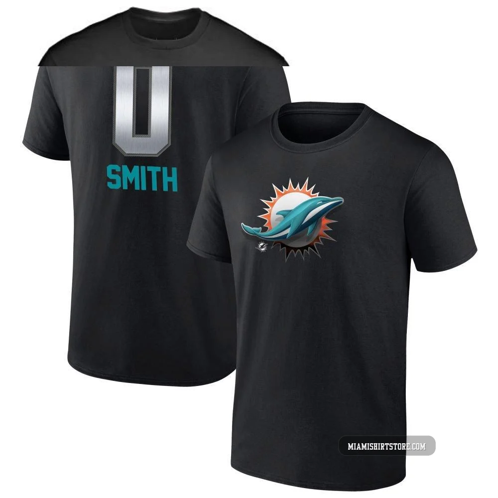 Men's Mazi Smith Miami Dolphins ＃0 Black Pro Line by Midnight Mascot T-Shirt -