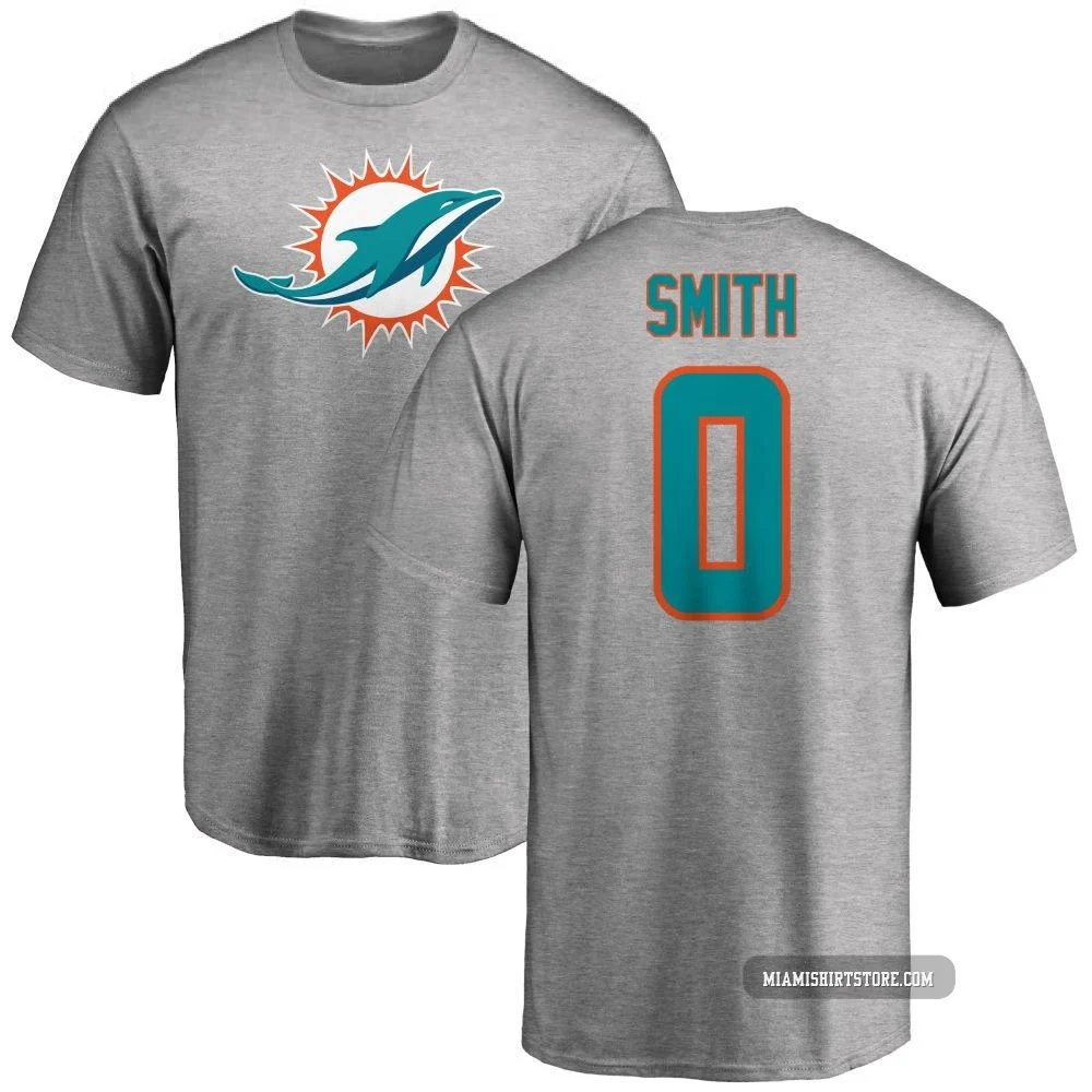 Men's Mazi Smith Miami Dolphins ＃0 Pro Line Name & Number Logo T-Shirt - Ash