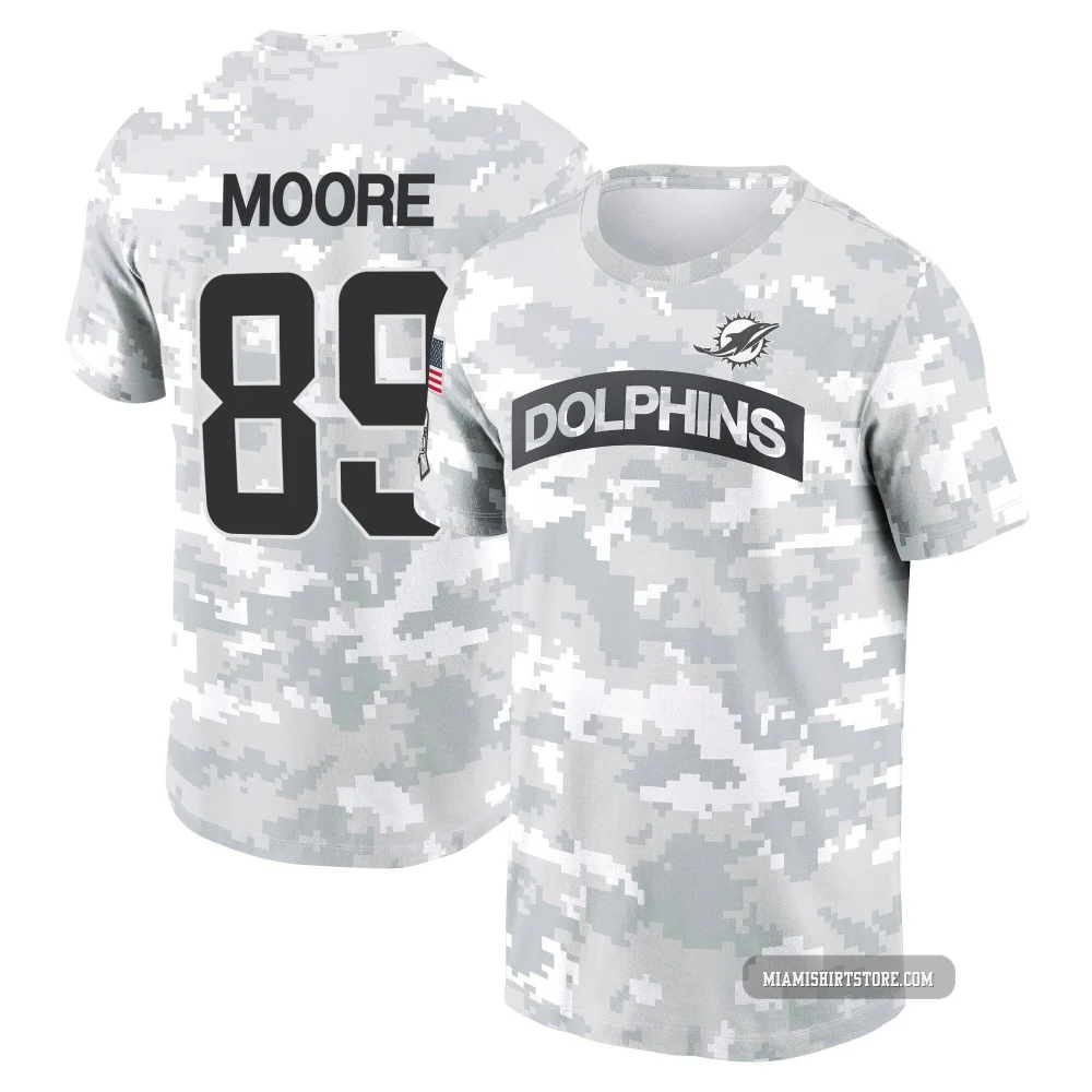 Men's Nat Moore Miami Dolphins ＃89 Arctic Camo 2024 Salute to Service Performance T-Shirt