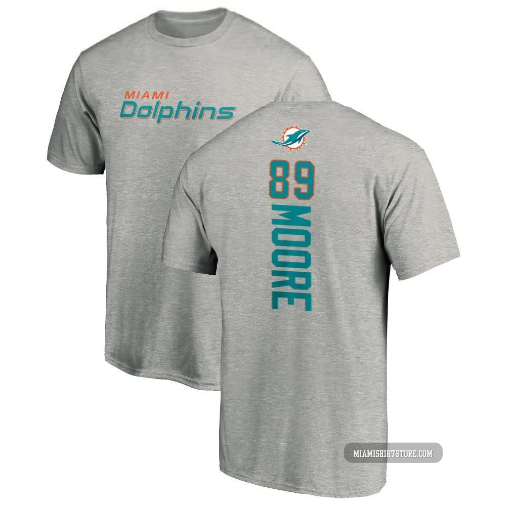 Men's Nat Moore Miami Dolphins ＃89 Pro Line Backer T-Shirt - Ash