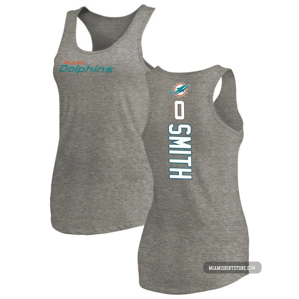 Women's Mazi Smith Miami Dolphins ＃0 Pro Line by Backer Tri-Blend Tank Top - Ash