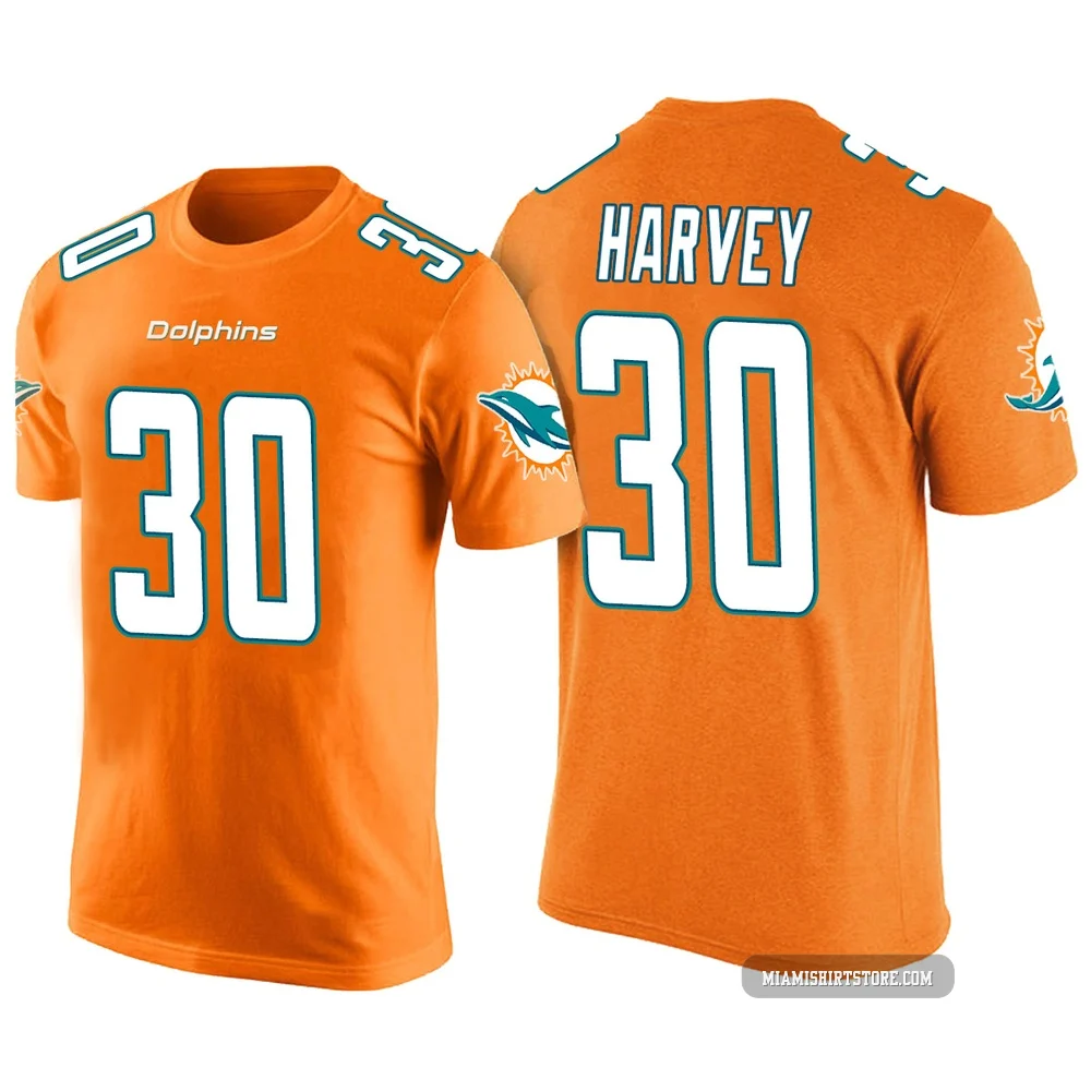 Youth Ahmari Harvey Miami Dolphins ＃30 Legend Orange Color Rush T-Shirt