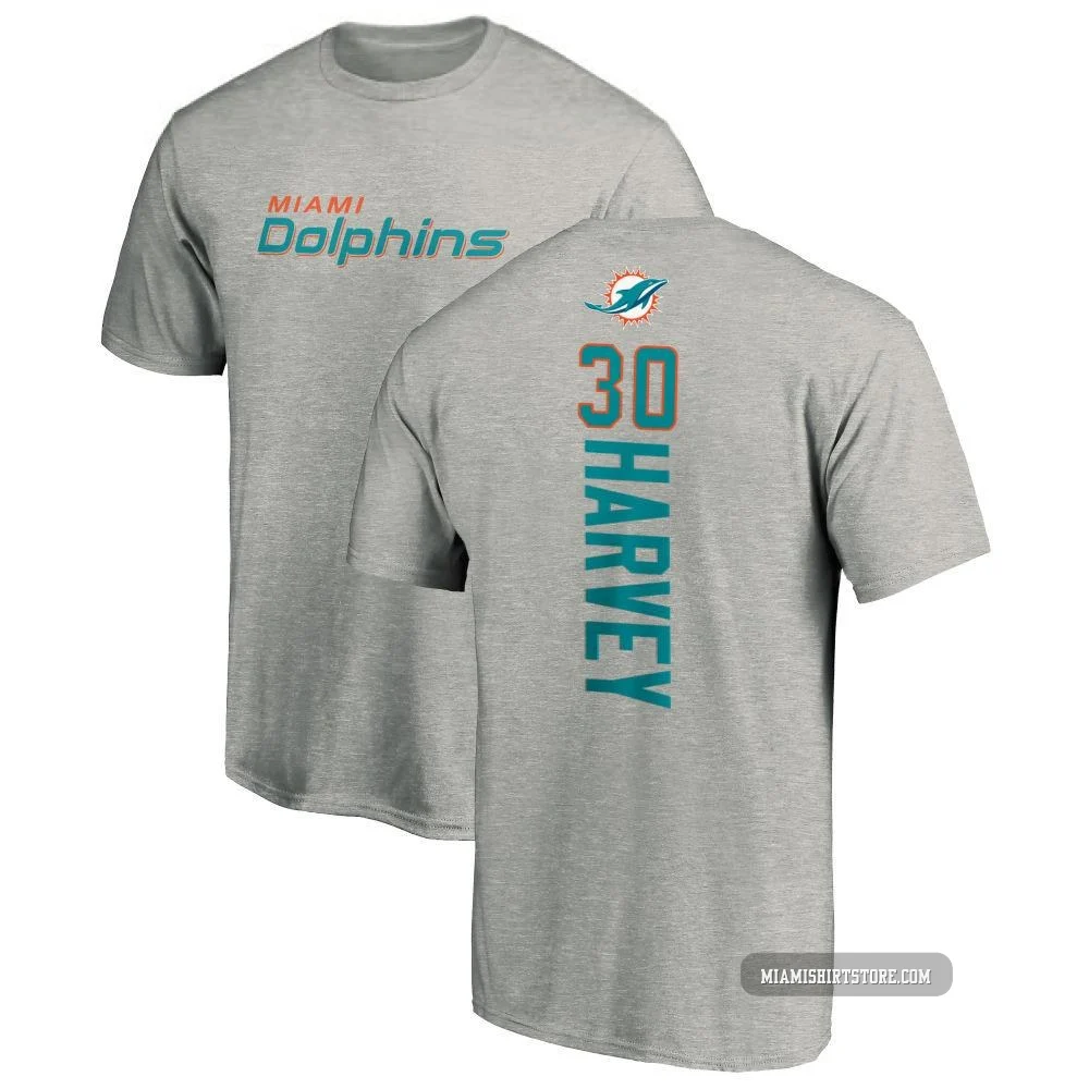 Youth Ahmari Harvey Miami Dolphins ＃30 Pro Line Backer T-Shirt - Ash