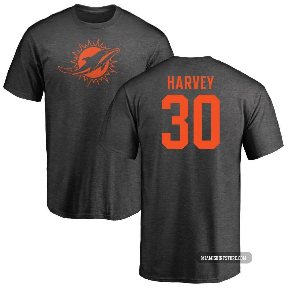 Youth Ahmari Harvey Miami Dolphins ＃30 Pro Line by One Color T-Shirt - Ash