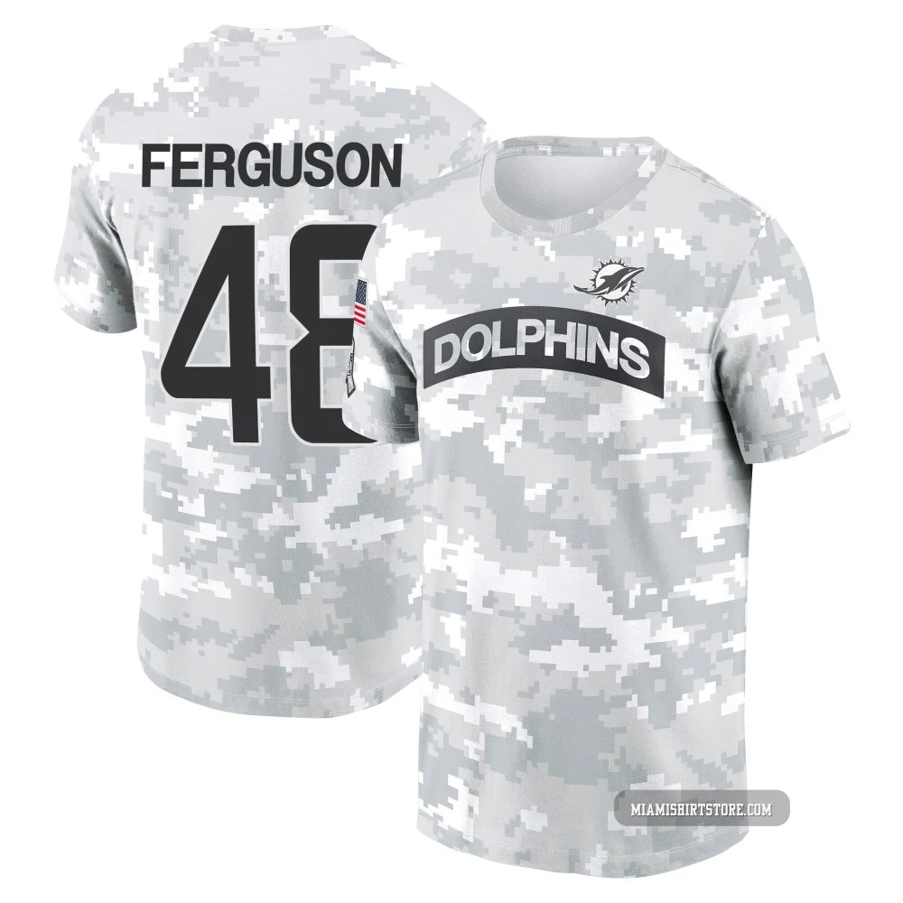 Youth Blake Ferguson Miami Dolphins ＃48 Arctic Camo 2024 Salute to Service Performance T-Shirt
