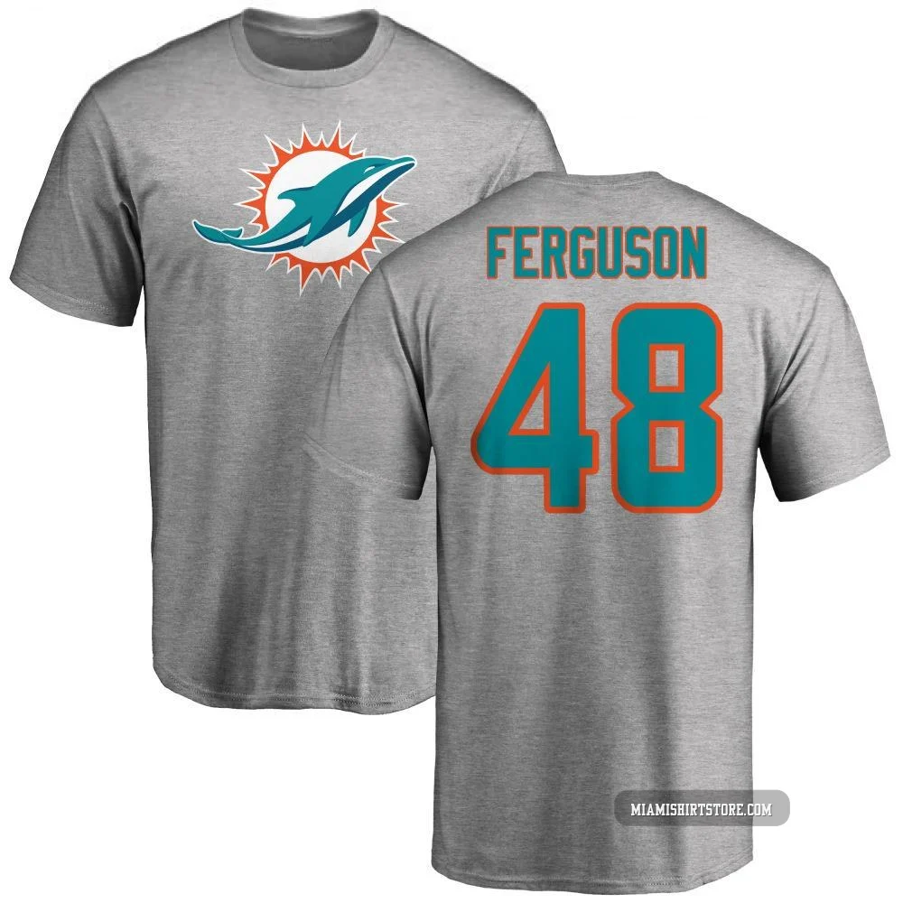 Youth Blake Ferguson Miami Dolphins ＃48 Pro Line Name & Number Logo T-Shirt - Ash