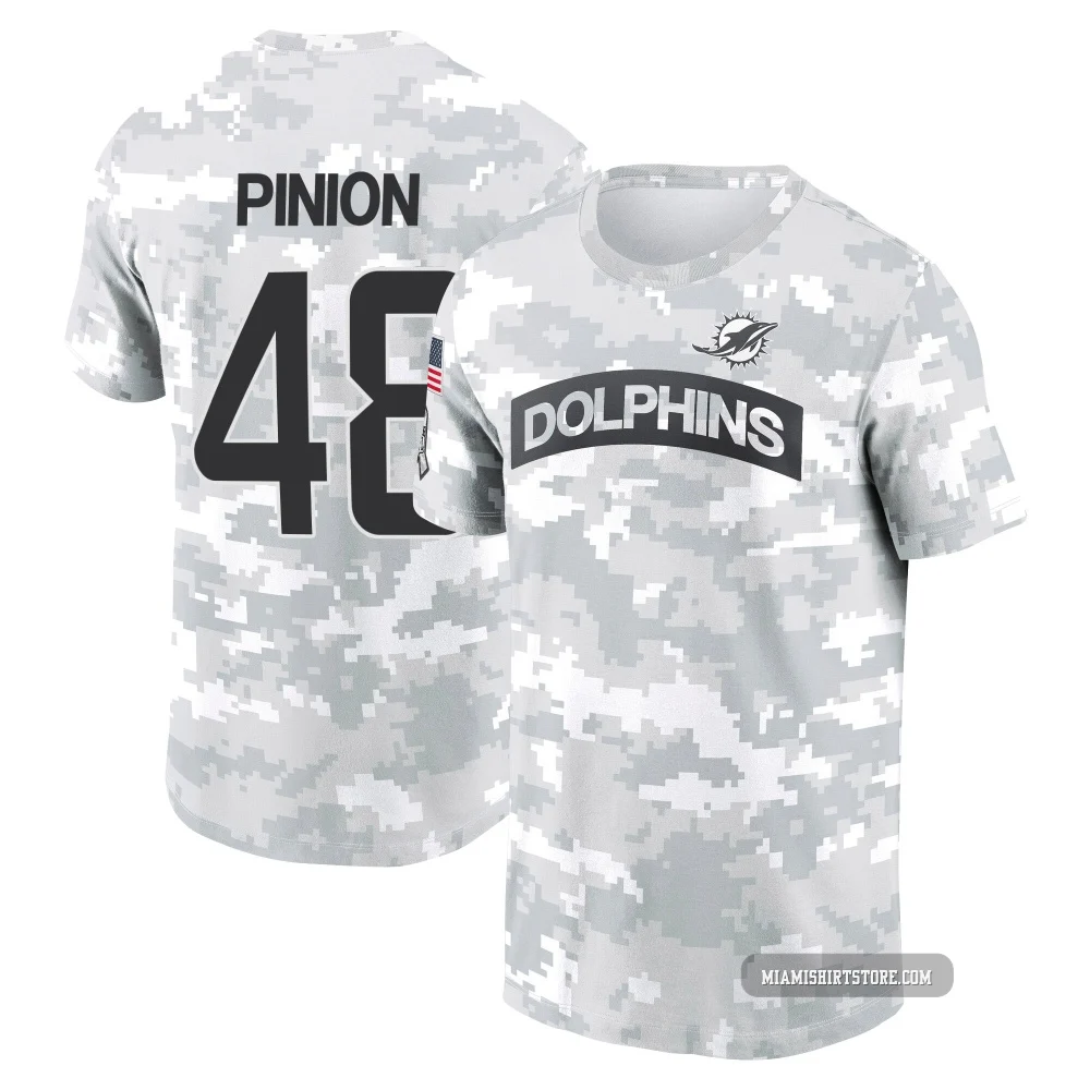 Youth Bradley Pinion Miami Dolphins ＃48 Arctic Camo 2024 Salute to Service Performance T-Shirt