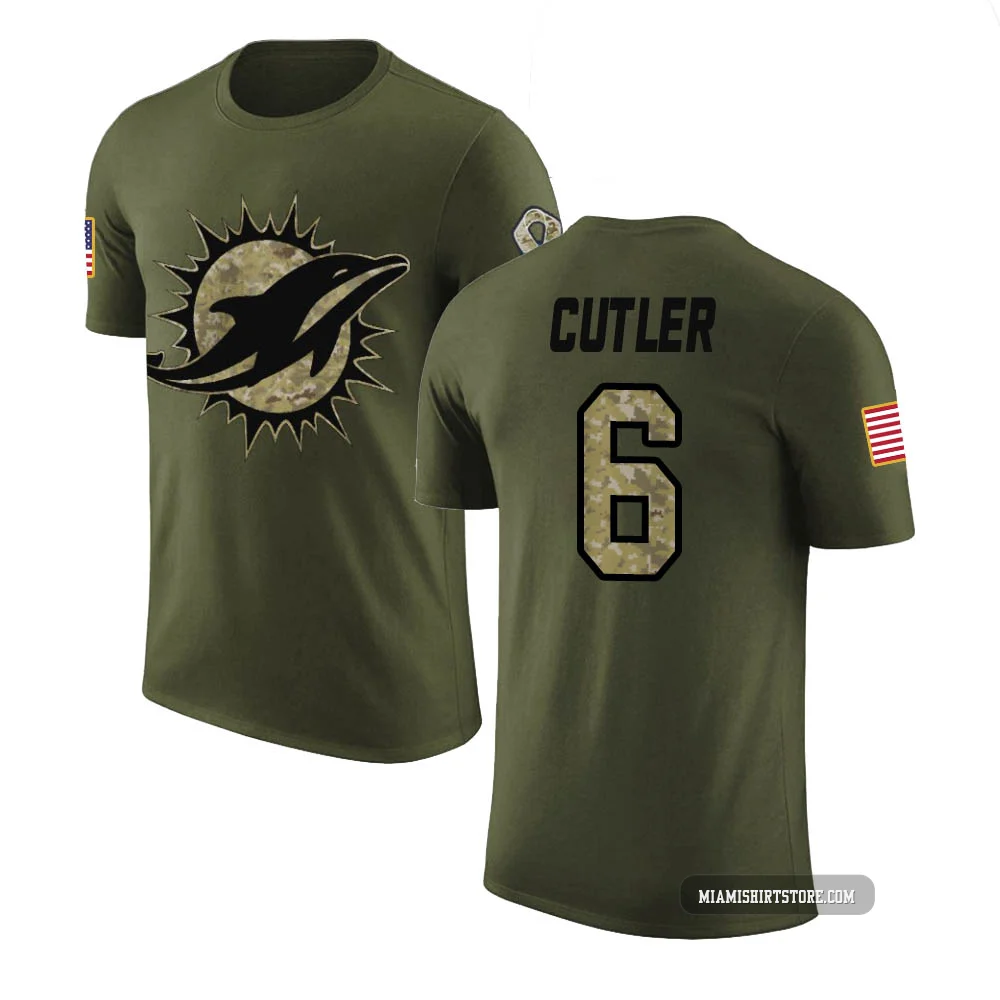 Youth Jay Cutler Miami Dolphins ＃6 Legend Olive Salute to Service T-Shirt