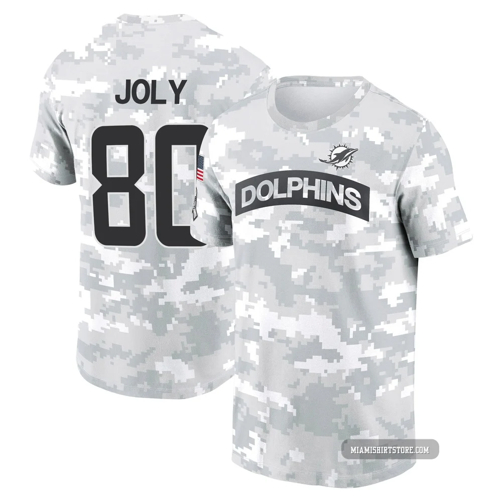 Youth Justin Joly Miami Dolphins ＃80 Arctic Camo 2024 Salute to Service Performance T-Shirt
