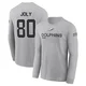 Youth Justin Joly Miami Dolphins ＃80 Gray 2024 Salute to Service Long Sleeve T-Shirt