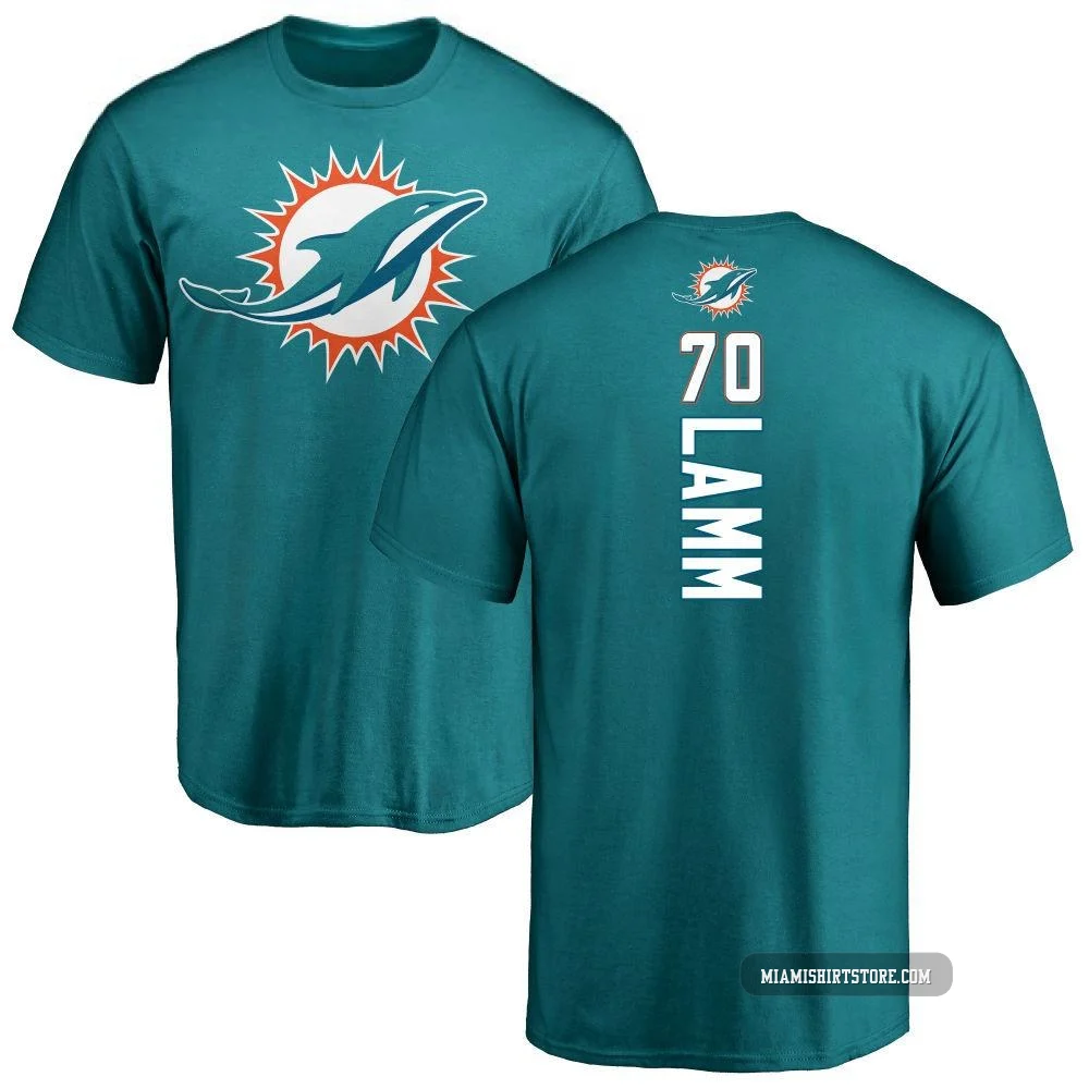 Youth Kendall Lamm Miami Dolphins ＃70 Aqua Pro Line Backer T-Shirt -