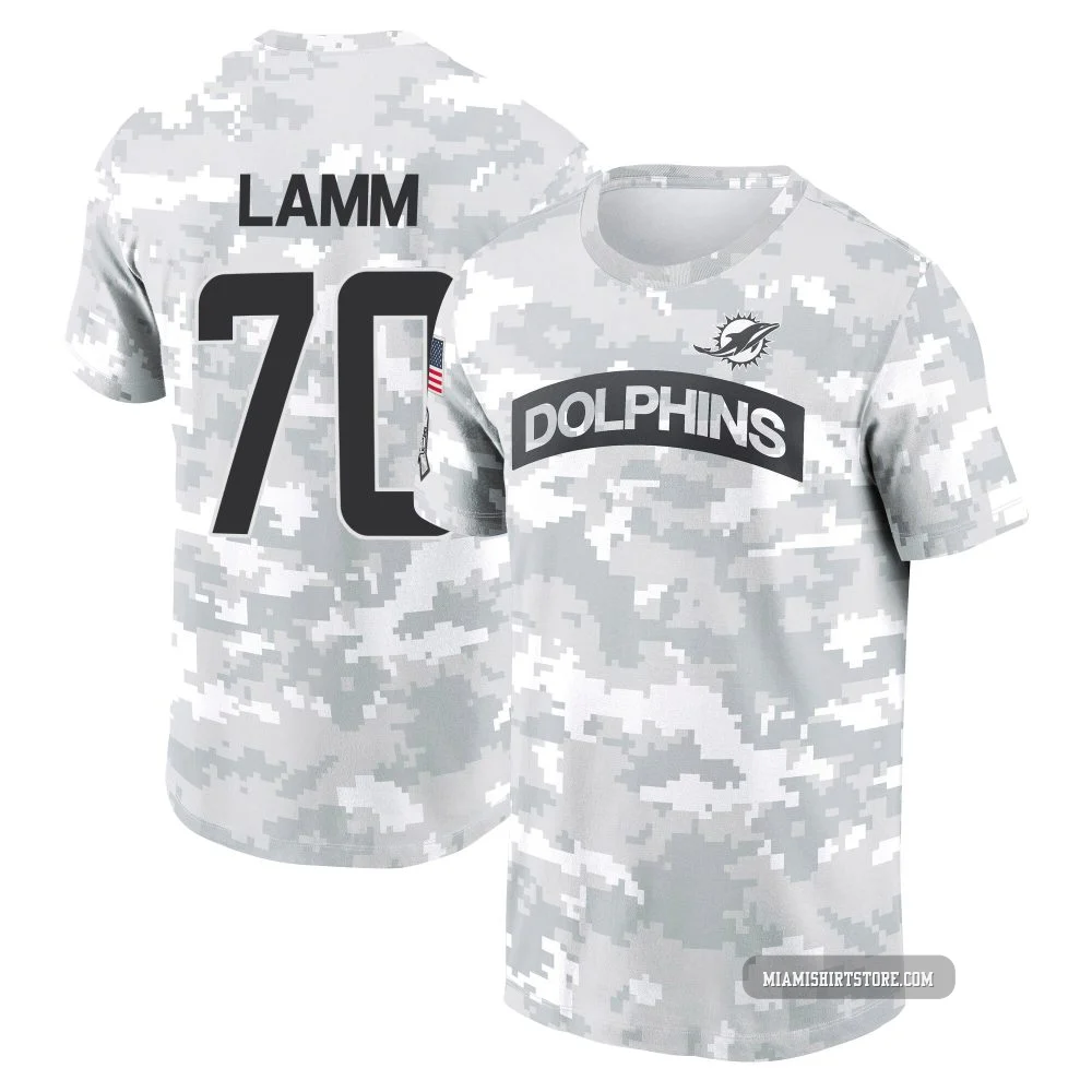 Youth Kendall Lamm Miami Dolphins ＃70 Arctic Camo 2024 Salute to Service Performance T-Shirt