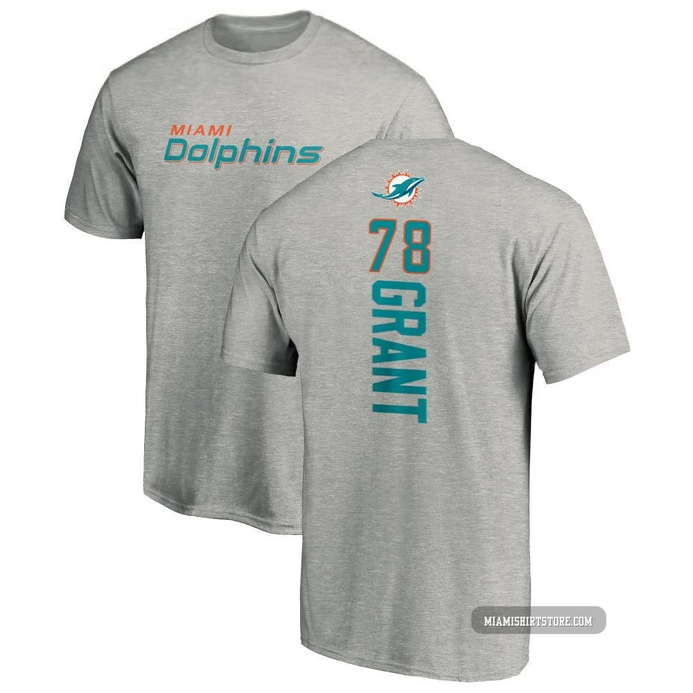Youth Kenneth Grant Miami Dolphins ＃78 Pro Line Backer T-Shirt - Ash