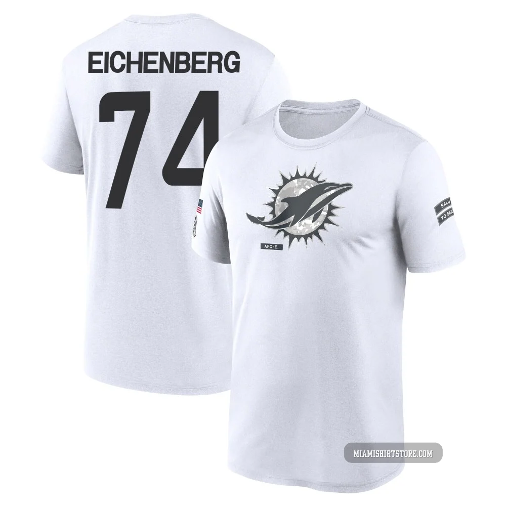 Youth Liam Eichenberg Miami Dolphins ＃74 Legend White 2024 Salute to Service Performance T-Shirt