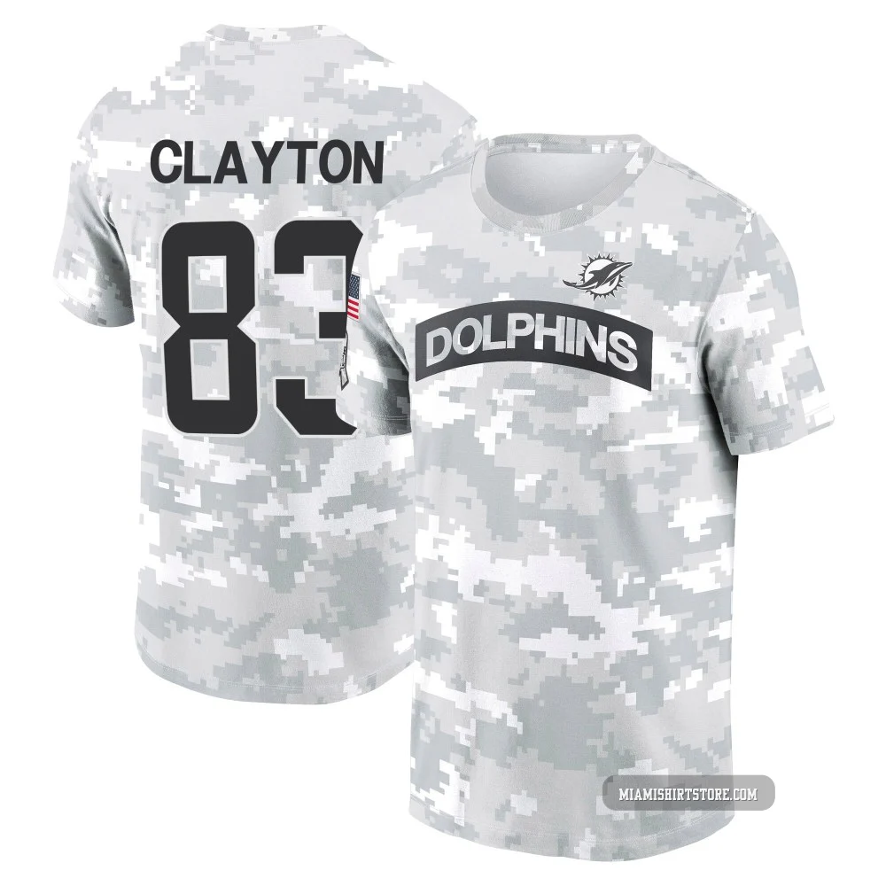 Youth Mark Clayton Miami Dolphins ＃83 Arctic Camo 2024 Salute to Service Performance T-Shirt