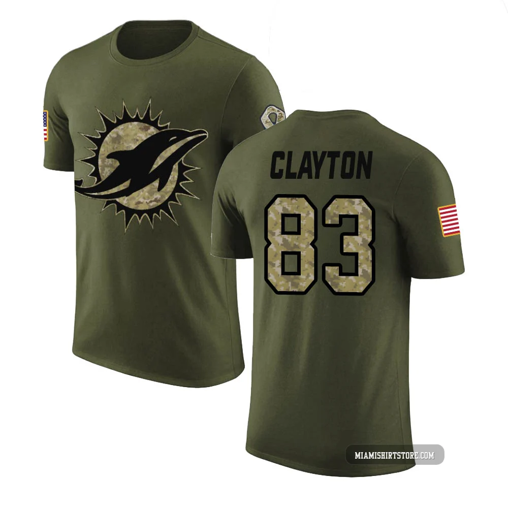 Youth Mark Clayton Miami Dolphins ＃83 Legend Olive Salute to Service T-Shirt