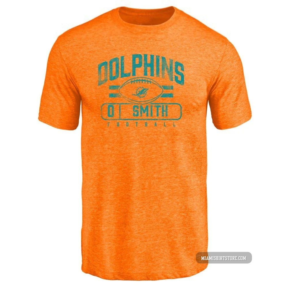 Youth Mazi Smith Miami Dolphins ＃0 Orange Pro Line by Flanker Tri-Blend T-Shirt -