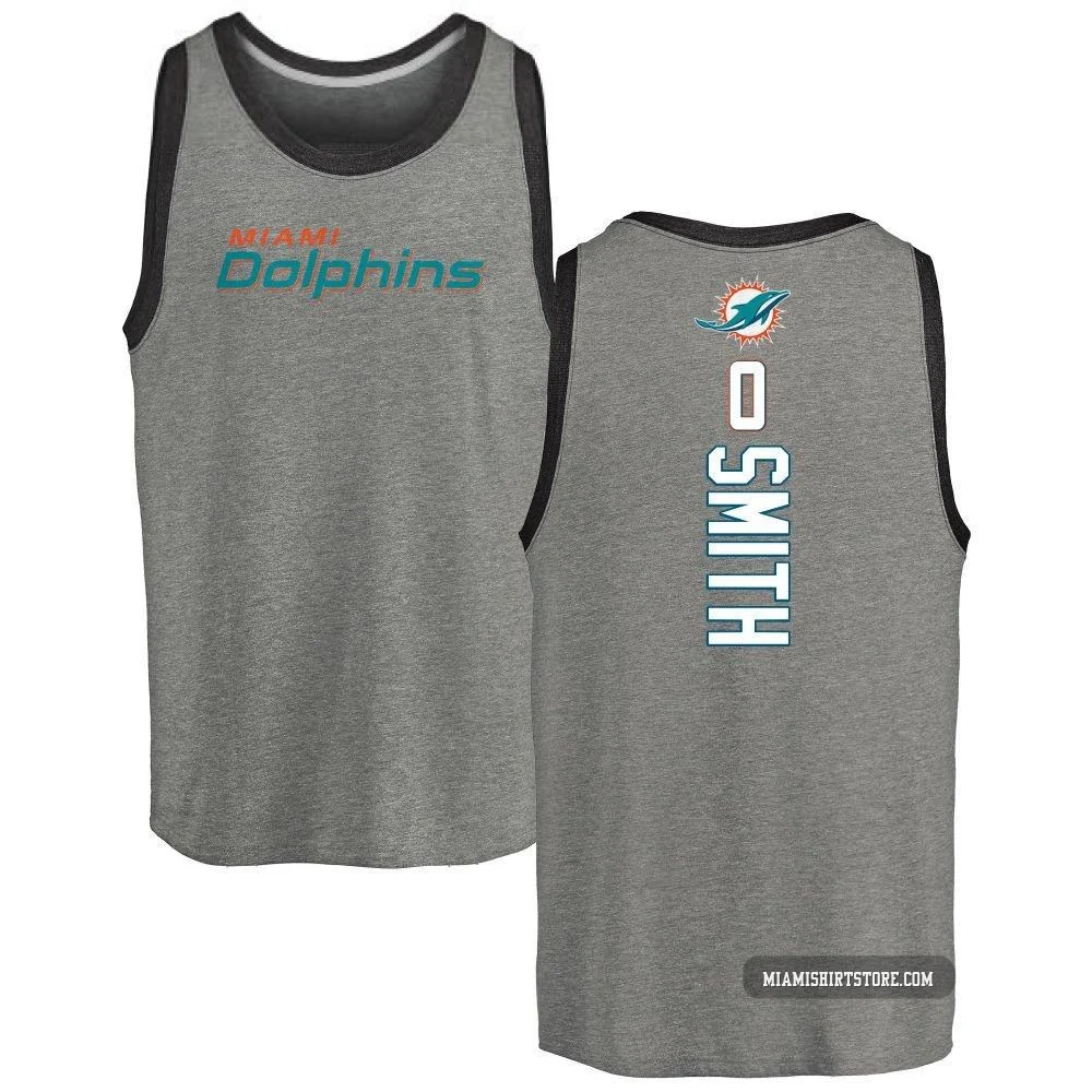 Youth Mazi Smith Miami Dolphins ＃0 Pro Line by Backer Tri-Blend Tank Top - Ash